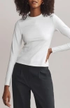 Rhone Modern Rib Long Sleeve Knit T-shirt In Snow White