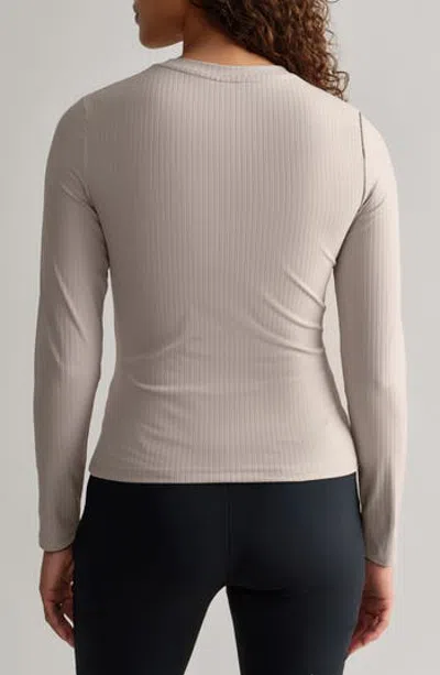Rhone Modern Rib Long Sleeve Knit T-shirt In Gray
