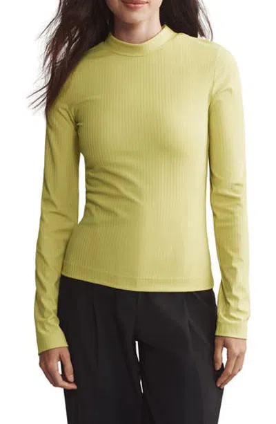 Rhone Modern Rib Mock Neck Knit Top In Green
