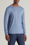 Rhone Modino Long Sleeve Wool Blend Crewneck T-shirt In Folkstone Gray