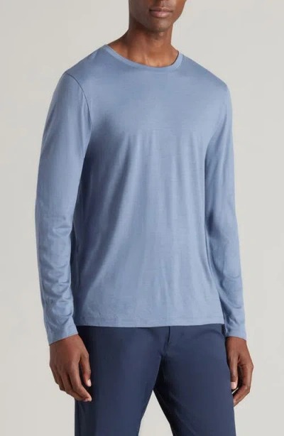 Rhone Modino Long Sleeve Wool Blend Crewneck T-shirt In Folkstone Gray