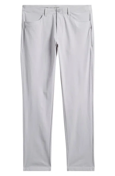 Rhone Momentum Water Repellent Flat Front Golf Pants In Sleet Gray/dark Gray