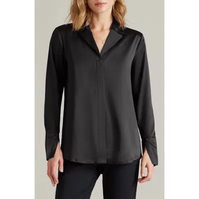 Rhone Notch Collar Party Blouse In Black