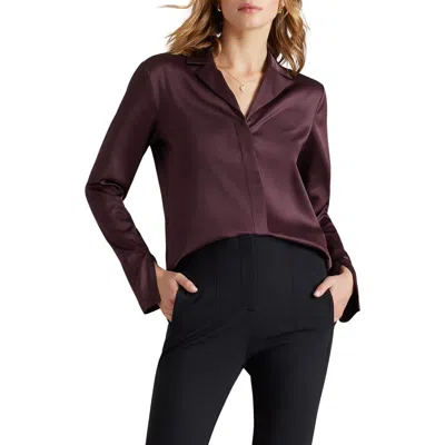 Rhone Notch Collar Party Blouse In Brown