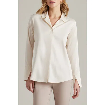 Rhone Notch Collar Party Blouse In Cream