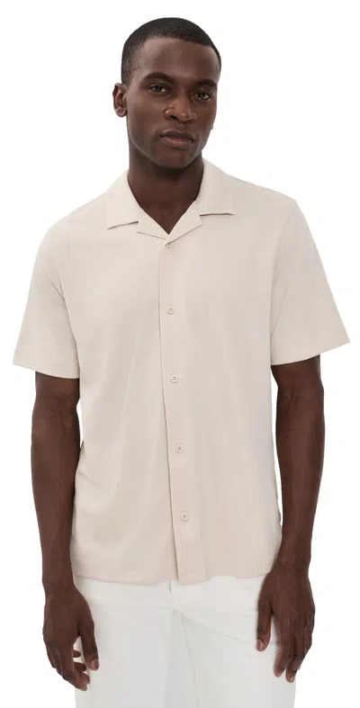 Rhone Palms Camp Shirt Bone In Neutral