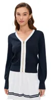 Rhone Pars Cardigan Navy Blue In Navy Blue