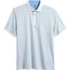 Rhone Performance Golf Polo In Tidal Green Wavy Stripe