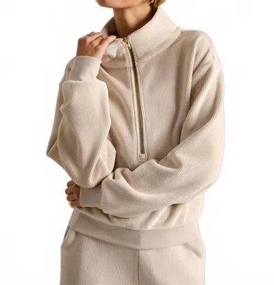 Rhone Plush 1/2 Zip Sweatshirt In Bone In Multi