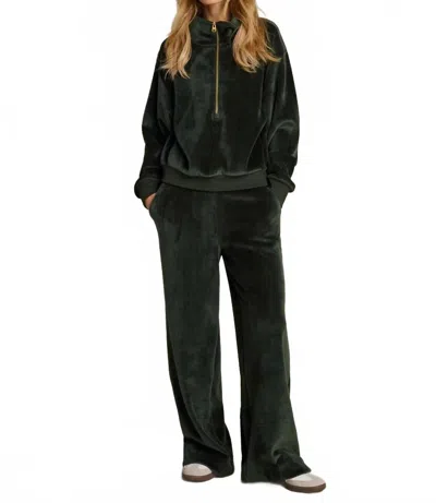 Rhone Plush 1/2 Zip Sweatshirt In Dark Moss In Green