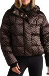 Rhone Powder Puffer Water Repellent Houndstooth Check 650 Fill Power Down Jacket In Multi