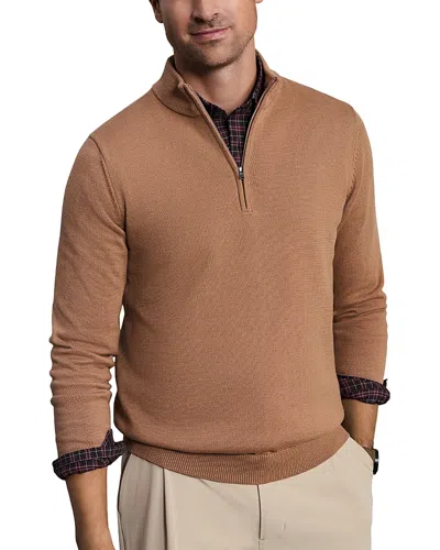 Rhone Quarter Zip Commuter Sweater In Brown