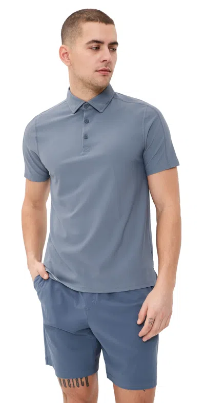 Rhone Regatta Pique Polo Top Shale Blue