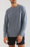 Rhone Reign Long Sleeve T-shirt In Folkstone Gray Heather