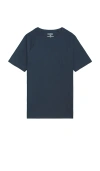Rhone Reign Short Sleeve Tee In Deep Sea Blue & Dark Teal Heather