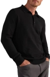 Rhone Regular Fit Long Sleeve Sweater Polo In Black