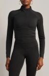 Rhone Revive Crop Quarter Zip Top In Black