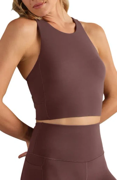 Rhone Revive Longline Bra In Brown