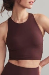 Rhone Revive Longline Bra In Brown Berry