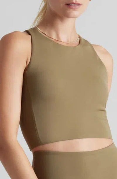 Rhone Revive Longline Bra In Brown Leaf