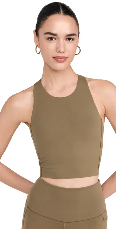 Rhone Revive Longline Bra In Brown Leaf