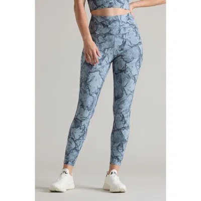 Rhone Revive Print Pocket 7/8 Leggings In Blue Mist