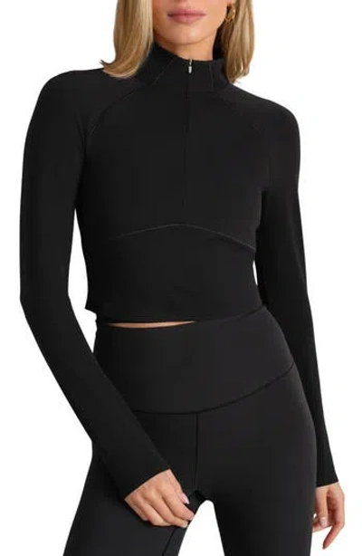 Rhone Revive Quarter Zip Pullover In Black