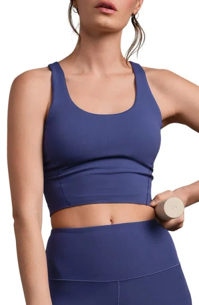 Rhone Revive Scoop Longline Bra In Blue