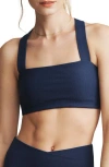 Rhone Ripple Longline Bra In Blue