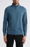 Rhone Rise Quarter Zip Pullover In Blue