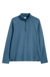 Rhone Rise Quarter Zip Pullover In Dark Teal