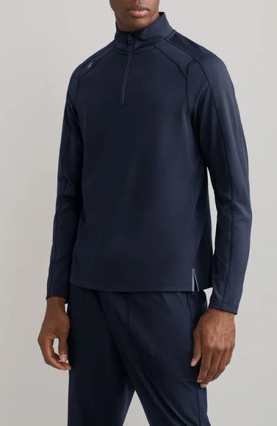 Rhone Rise Quarter Zip Pullover In True Navy