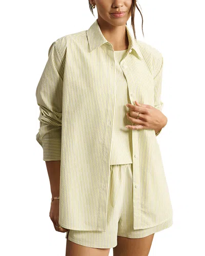 Rhone Saltair Oversize Seersucker Button-up Shirt In Yellow