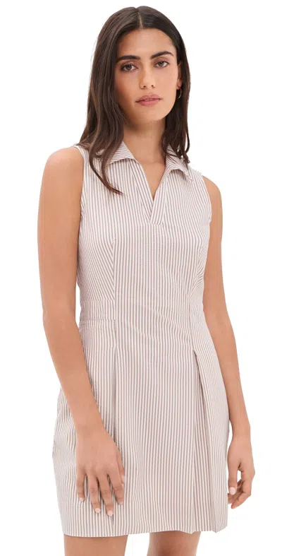 Rhone Saltaire Dress Taupe Stripe In Brown