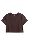 Rhone Serene Crop Performance T-shirt In Brown