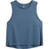 Rhone Serene Crop Performance Tank In Blue Orion