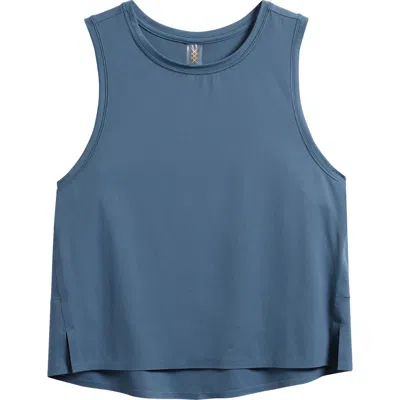 Rhone Serene Crop Performance Tank In Blue Orion