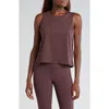 Rhone Serene Crop Performance Tank In Brown Berry