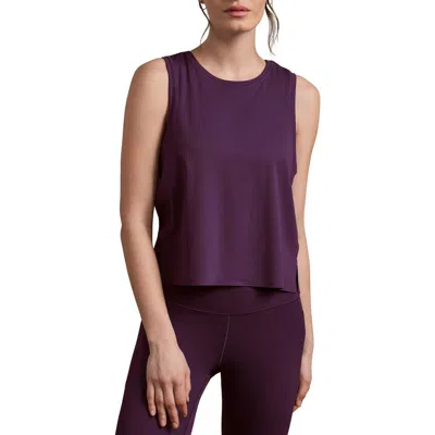 Rhone Serene Crop Performance Tank In Dark Berry