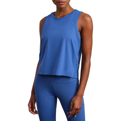 Rhone Serene Crop Performance Tank In Blue