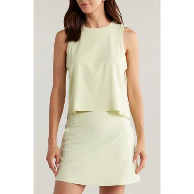 Rhone Serene Crop Performance Tank In Lime Zest