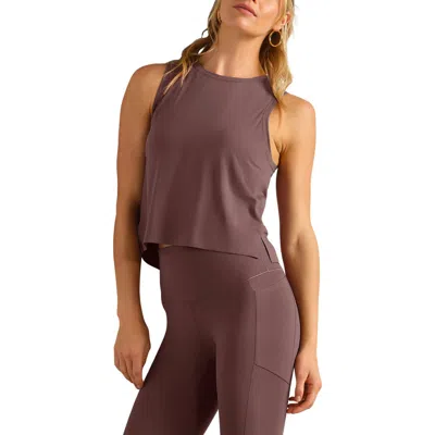 Rhone Serene Crop Performance Tank In Brown
