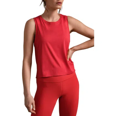 Rhone Serene Crop Performance Tank In Red