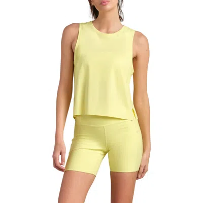 Rhone Serene Crop Performance Tank In Yellow