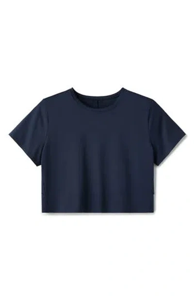 Rhone Serene Crop Performance T-shirt In Blue