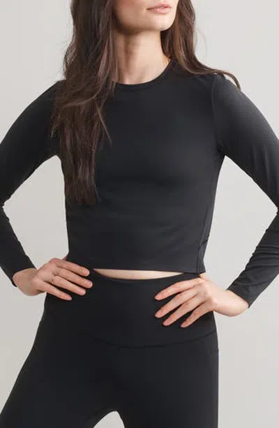 Rhone Serene Fitted Long Sleeve Performance Top In Black