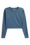 Rhone Serene Fitted Long Sleeve Performance Top In Blue Orion