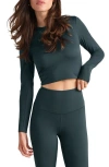 Rhone Serene Fitted Long Sleeve Performance Top In Green