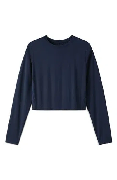 Rhone Serene Fitted Long Sleeve Performance Top In Blue