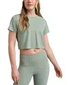 Rhone Serene Crop Performance T-shirt In Pacfic Green